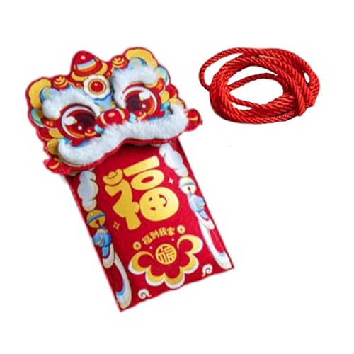 Baoblaze Umhängetasche, rotes Paket, chinesisches Neujahr, Geldbörse, Ornament, niedlich, kreativ, mit Seil, traditionelles chinesisches Hong Bao für, Style A von Baoblaze