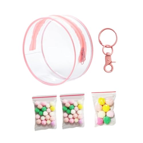 Baoblaze Vitrine für Puppen aus PVC, Vitrine für Figuren, Reißverschluss, winzige Puppentasche, tragbare kleine Puppentasche für Actionfiguren, Puppe, Rosa von Baoblaze