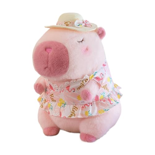 Baoblaze Weiches Capybara-Plüschspielzeug, Capybara-Plüschpuppe, Cartoon-Begleitspielzeug, Kinderzimmerdekoration, Umarmungsgeschenke, realistisch für Kinder, Rosa 23cm von Baoblaze