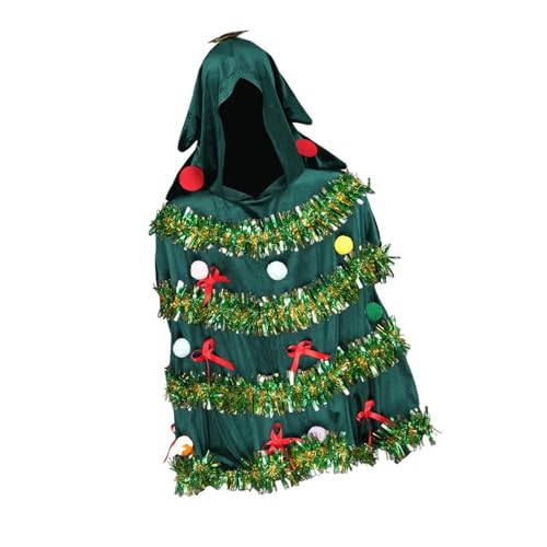 Baoblaze Weihnachtsbaum-Kostüm für Damen, mit Kapuze, Umhang, Schal für Maskerade, Festival, Weihnachten von Baoblaze