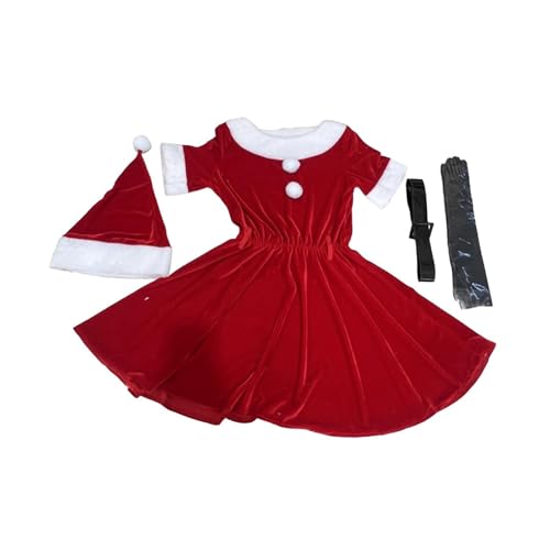 Baoblaze Weihnachtsmann-Kostüm für Damen, Kleid mit Weihnachtsmannmütze, für die Feiertage und das Neujahrsfest, Foto-Requisiten von Baoblaze