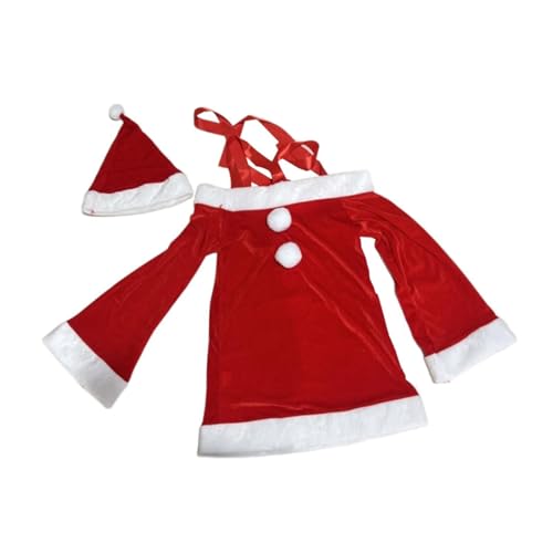 Baoblaze Weihnachtsmannkostüm für Damen, Partykleidung, Weihnachtsoutfit für Nachtclub, Festival, Rot von Baoblaze