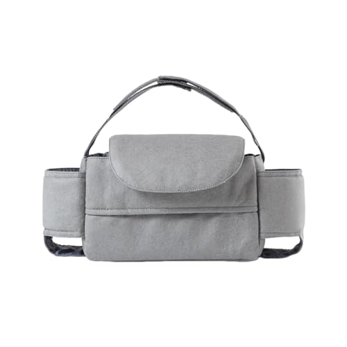 Baoblaze Wickeltasche für Babys, Windel-Organizer-Tasche, Getränkehalter, leichte, stylische Canvas-Tasche für Kinderwagen mit, Grau von Baoblaze