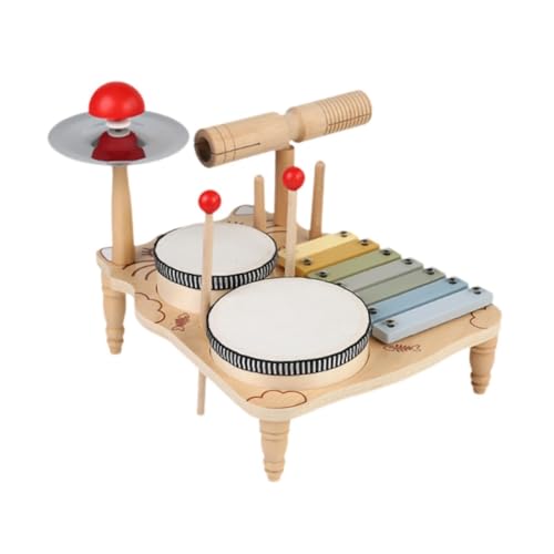 Baoblaze Xylophon-Schlagzeug-Set aus Holz, Musikalisches Kit, Montessori-Kindergarten-Musikinstrument, Spielzeug, Holz-Percussion für Jungen und Mädchen von Baoblaze