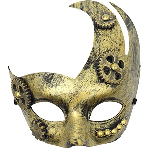 Baokuan Steampunk Maske Masquerade Cosplay Ball Halbgesicht Frauen Männer Punk Kostüm Halloween Party Kostüm Requisiten Dekorieren Accessoire von Baokuan