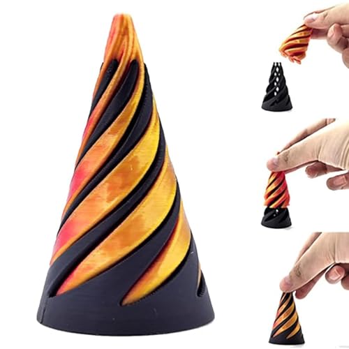 1/2 Stück Pyramide Skulptur | Antikes Kunstbaumodell | 3D Gedrucktes Pyramiden Fidget Spielzeug | Cone Fidget Toy | Spiralkegel Zappelspielzeug | Stressabbau von Baoqifong