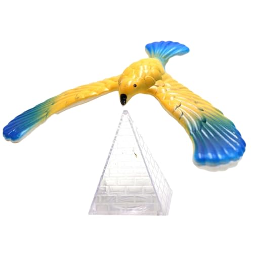 2 Stücke Balancierender Vogel, Farbige Balance Vogel Spielzeug Balancieren Schwerkraft Vogel, Balancing Bird Adlers Mit Pyramide Ständer Zuhause Schwerpunkt Physik Spielzeug (zufällige Farbe) von Baoqifong