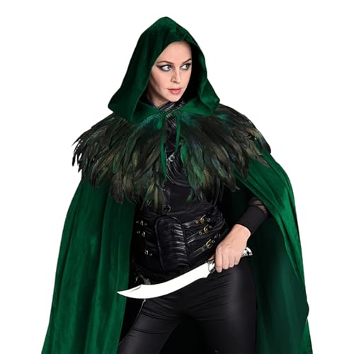 Baoqifong Halloween Kapuzenumhang,Karneval Verkleidung Samt Cape Mit Kapuze | Samt Cape Unisex Für Renaissance Hexe Erwachsene Damen Herren Cosplay Baoqifong Halloween Kapuzenumhang,Karneval Verkleidung Samt Cape Mit Kapuze | Samt Cape Unisex Für Renaissance Hexe Erwachsene Damen Herren Cosplay von Baoqifong