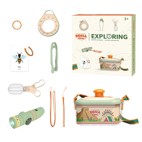 Baoqifong Outdoor Explorer Kit, Natur-Kit für Kinder - Naturfangset | Lernfähiges Outdoor-Abenteuerspielzeug, Naturfangset mit Schmetterlingsnetz und mehr Spaß für Kinder im Alter von 3–8 Jahren von Baoqifong