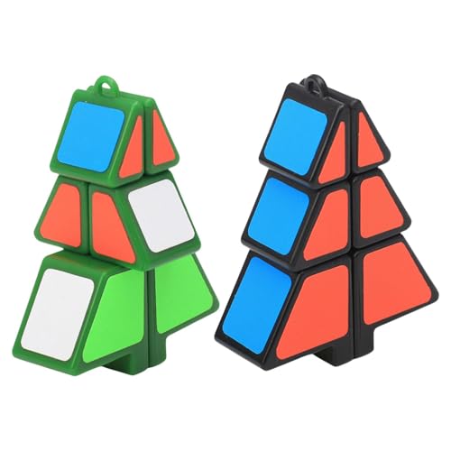 Baoqifong Puzzle-Würfel, Würfelanhänger - Weihnachtsbaumform Speed ​​Cube 1X2X3 Weihnachtsbaumwürfel | Speed ​​Tree Puzzle Glatter speziell geformter Würfel Weihnachtsbaumwürfel von Baoqifong