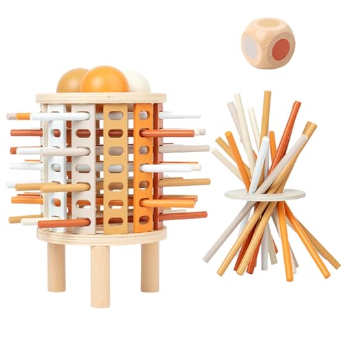 Baoqifong Toiling Turmspielzeug, Bausteine, balancierende Rätselspielzeug - Natürliches sicheres Tower Toy,Family Puzzle Stacking -Spiel für Kinder Mädchen Alter 3+ Geburtstag Weihnachten Neujahr von Baoqifong