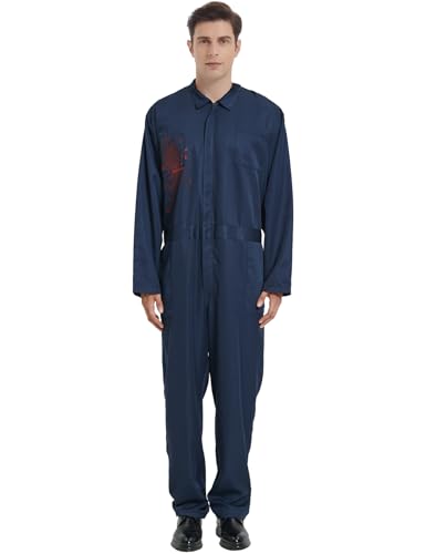 Bapbog Michael Myers Kostüm für Erwachsene, Halloween, gruseliges Outfit, Overall, Horror-Killer-Maske, verbrannte Overalls von Bapbog