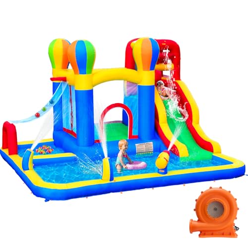 Baralir Aufblasbare Hüpfburg Indoor, Trocken-/Wasserrutsche, geeignet für Kinder von 3 bis 8 Jahren, Hüpfburg Outdoor mit Gebläse 340×335×209CM Baralir Aufblasbare Hüpfburg Indoor, Trocken-/Wasserrutsche, geeignet für Kinder von 3 bis 8 Jahren, Hüpfburg Outdoor mit Gebläse 340×335×209CM von Baralir