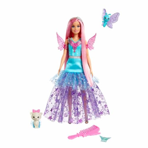 Barbie Ein Verborgener Zauber Puppe - Langhaarige Malibu Roberts Puppe mit schimmerndem Kleid, Zubehör und Zwei entzückenden Tieren, für Kinder ab 3 Jahren, HLC32 von Barbie