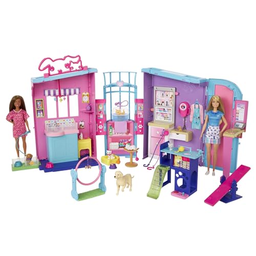 Barbie, Spielset, Haustierpflege, für Mädchen ab 3 Jahren, 4 Spielplätze, vier Hunde, vier Katzen und lustiges Zubehör, insgesamt mehr als 30 Teile Barbie, Spielset, Haustierpflege, für Mädchen ab 3 Jahren, 4 Spielplätze, vier Hunde, vier Katzen und lustiges Zubehör, insgesamt mehr als 30 Teile von Barbie