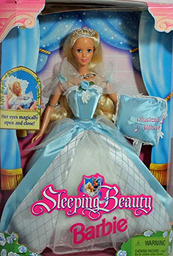 Barbie 1998 Sleeping Beauty Doll with Dress, Shoes and Musical Pillow Plus Her Eyes Magically Open and Close von Barbie