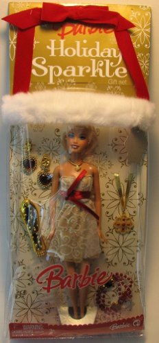 Barbie 2008 - Holiday Sparkle Gift Set - Barbie im Gold-Look mit Schmuck-Set - OVP von Barbie