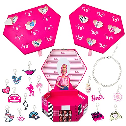 Barbie Adventskalender 2023 Mädchen Schmuck Kästchen mit Armband und Charms Anhängern von Barbie