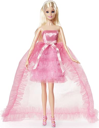 Barbie Birthday Wishes Doll with Blonde Hair and Pink Satin and Tulle Dress, Special Occasion Gifts and Collectibles von Barbie