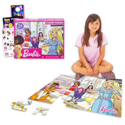 Barbie Bodenpuzzle für Mädchen – Bündel mit 36 Teilen Barbie und Freunden, Bodenpuzzle plus Aufklebern, mehr | Barbie Spielzeug und Spiele für Kleinkinder, Kinder von Barbie