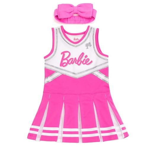 Barbie Cheerleader-Kleid und Schleife für Mädchen, Outfit für Kleinkinder bis große Kinder, Größen 2T - 14-16, Rosa / Weiß, 6 Barbie Cheerleader-Kleid und Schleife für Mädchen, Outfit für Kleinkinder bis große Kinder, Größen 2T - 14-16, Rosa / Weiß, 6 von Barbie