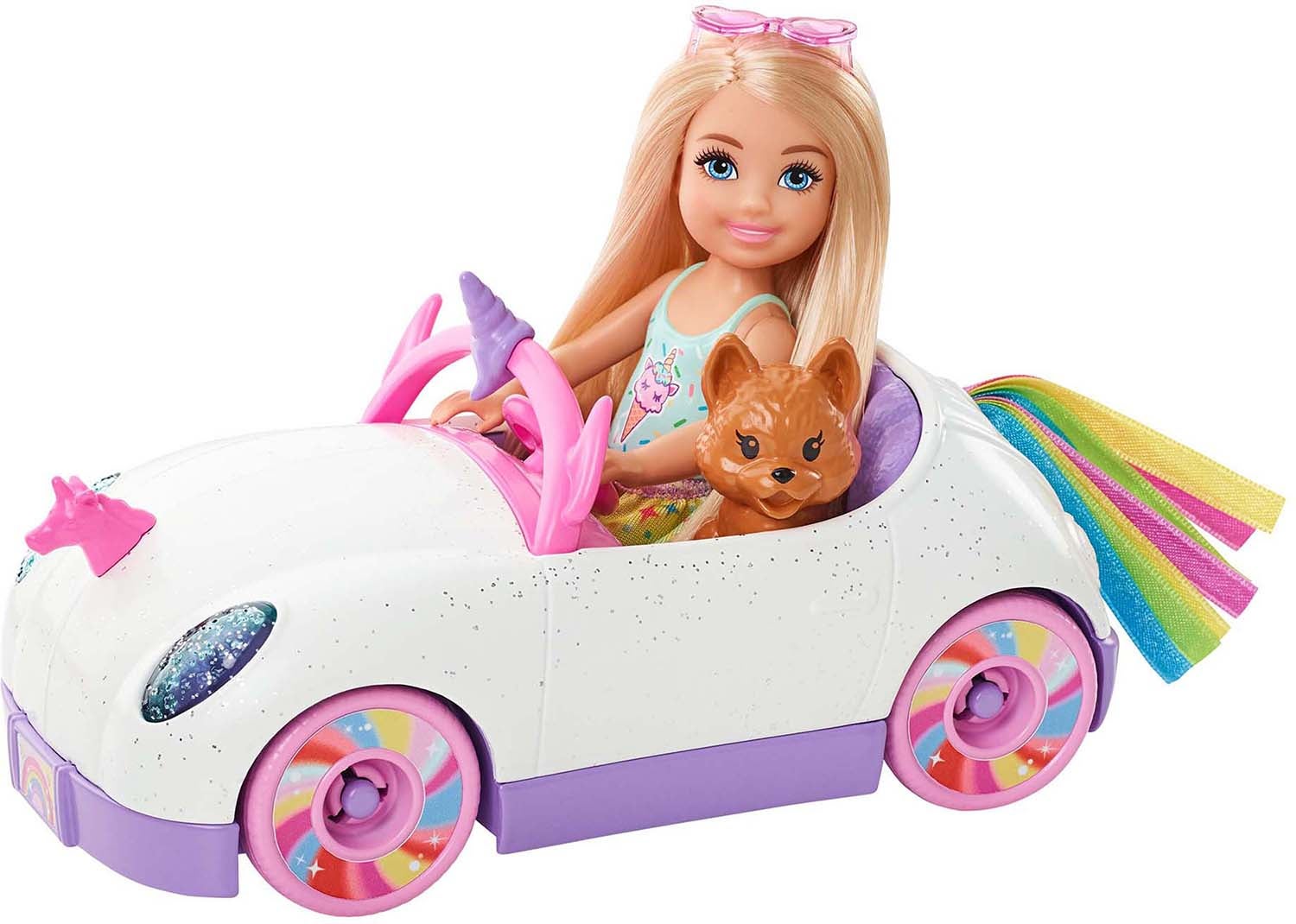 Barbie Chelsea Puppe mit Auto und Haustier, Puppenhaus von Barbie