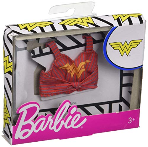 Barbie Clothes: Wonder Woman Character Top Dolls, Red & Gold Striped Tank with Logo Graphic, Gift for 3 to 8 Year Olds von Barbie