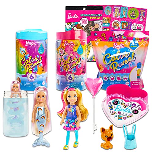 Barbie Color Reveal Puppe, ultimatives Spielset – 3-teiliges Ostereier-Bündel, Farbenthüllungs-Meerjungfrau, Chelsea-Puppenblind-Taschen von Barbie