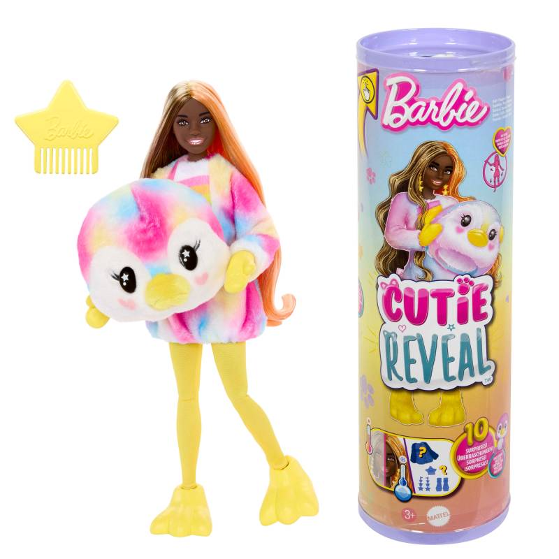 Barbie Cutie Reveal Puppe mit Tie-dye Pinguin von Barbie