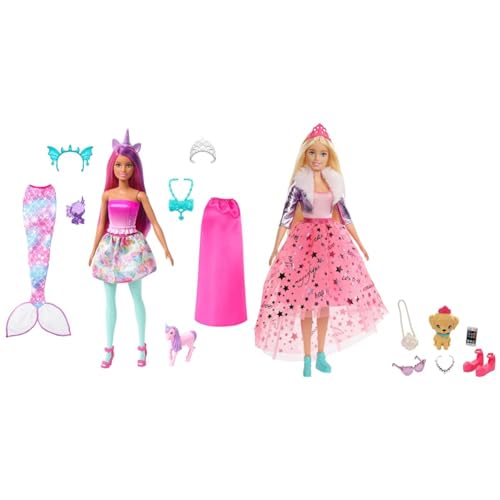 Barbie Dreamtopia Puppe Kleidung und Zubehör für Looks 18+ & GML76 - Prinzessinnen-Abenteuer Puppe Mit Mode (ca. 30 cm) von Barbie