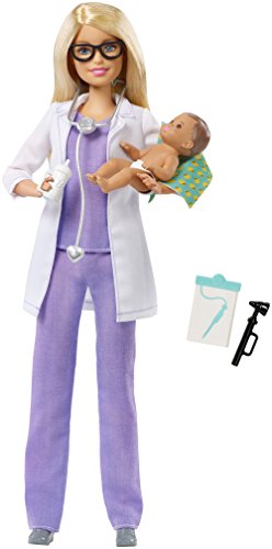 Barbie FPR44 Kinderärztin Puppe mit Baby, Medizin Spielset mit Arzt Zubehörteilen, ab 3 Jahren von Barbie