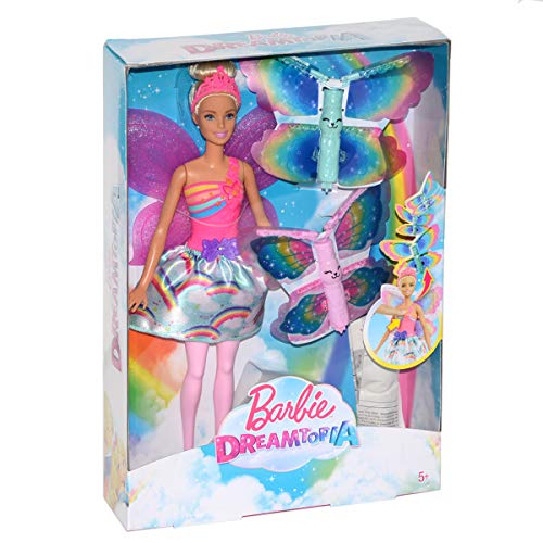 Mattel Barbie FRB08 Dreamtopia Regenbogen-Königreich Magische Flügel-Fee Puppe (blond) von Barbie