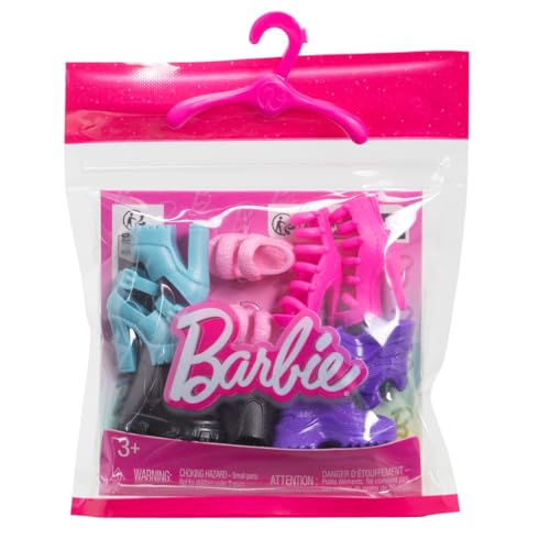 Barbie Fashion Pack – HWV71 – Pack mit 5 Schuhen, Absätzen, Sneakers für Puppen Barbie von Mattel