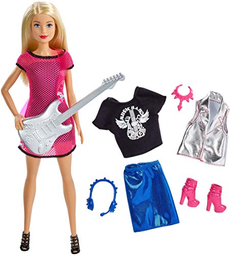 Barbie GDJ34 Musiker, Blonde Puppe mit Gitarre und Zubehör, Spielzeug für Kinder ab 3 Jahren, Mehrfarbig, Piccolo von Barbie