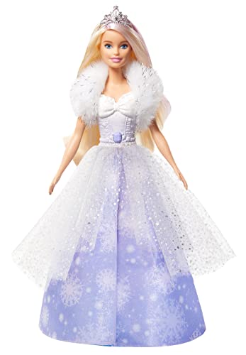 Barbie GKH26 - Dreamtopia Schneezauber Prinzessin Puppe Mit Haarbürste Und Diadem, Spielzeug Ab 3 Jahren von Barbie