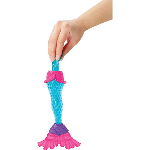 Barbie GKT75 - Dreamtopia Glitzer-Slime Meerjungfrau-Puppe mit 2 Slime-Beuteln, Abnehmbarer Flosse und Diadem, Spielzeug ab 3 Jahren von Barbie