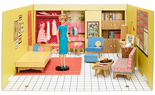 Barbie GNC38 - Signature 75th Anniversary Retro Traumvilla, 1962 Traumvilla Nachbildung Puppe (ca. 30 cm blond), 3 Vintage-Moden und Zubehör von Barbie