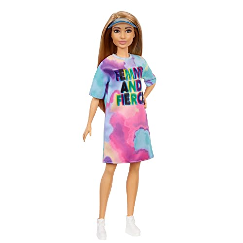 Barbie GRB51 - Fashionista Puppe mit Tie Dye Kleid, Spielzeug für Kinder ab 3 Jahren von Barbie