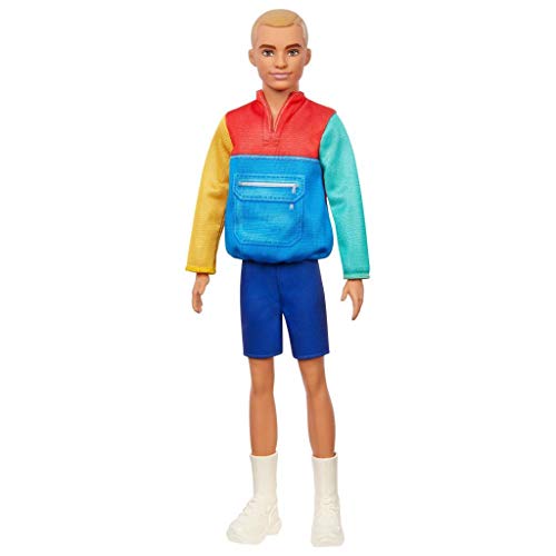 Barbie GRB88 - Ken Fashionistas Puppe in Blockfarben Jacke, Spielzeug für Kinder von 3 bis 8 Jahren von Barbie