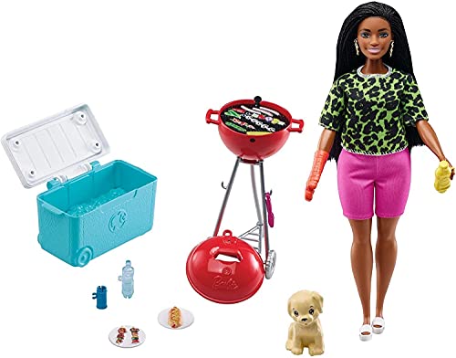 Barbie GRG76 - Mini-Spielset mit Haustier und themenbezogenem Zubehör, Thema Grillparty mit duftendem Grill, Geschenk für Kinder von 3 bis 7 Jahren von Barbie