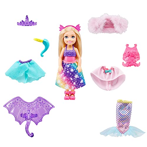 Barbie GTF40 - Dreamtopia Chelsea Meerjungfrau-Puppe Ankleideset mit 12 modischen Teilen, Geschenk für Kinder von 3 bis 7 Jahren von Barbie
