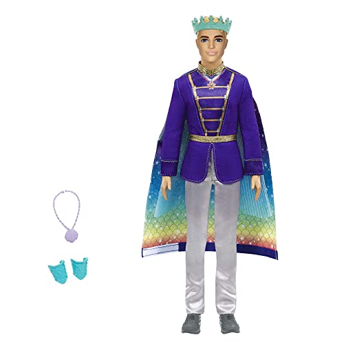 Barbie GTF93 - Dreamtopia 2-in-1 Ken-Puppe (blond, ca. 30 cm) mit modischer Verwandlung von Prinz zu Meermann, mit 2 Looks und Accessoires, Spielzeug für Kinder ab 3 Jahren von Barbie