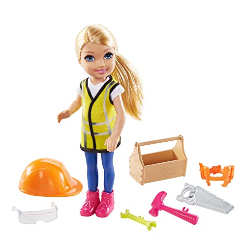 Barbie GTN87 - Chelsea-Karrierepuppe, Handwerkerin, mit berufsbezogenem Outfit und zugehörigem Zubehör von Barbie