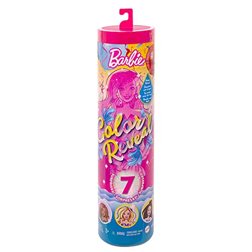 Barbie GTR96 - Color Reveal Puppe, Party Serie mit Enthüllungseffekt, 1 Überraschungspuppe und 7 weiteren Überraschungen,Spielzeug ab 3 Jahren von Barbie