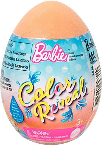 Barbie GVK58 - Color Reveal Osterei - Überraschungsei mit Farbwechsel, inkl. Korb und 2 Tiere in zufälliger Auswahl von Barbie