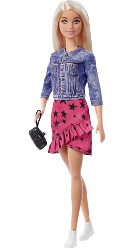 Barbie GXT03 - „Bühne Frei für große Träume Malibu Puppe (ca. 30 cm groß, blond) mit Jacke, Rock und Zubehörteilen, Spielzeug Geschenk für Kinder ab 3 Jahren von Barbie