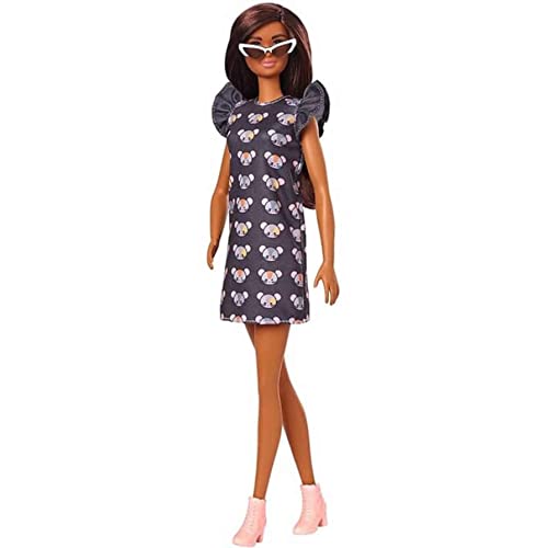 Barbie GYB01 - Fashionistas Puppe (graues Kleid mit Mausaufdruck), Spielzeug für Kinder von 3 bis 8 Jahren von Barbie