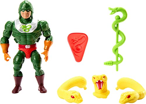 MASTERS OF THE UNIVERSE Origins King Hiss Deluxe Actionfigur - Retro-Look, 16 Bewegungspunkte, austauschbare Köpfe und Hände, Waffen und Rüstungsteile, Mini-Comic, HKM80 von Masters of the Universe