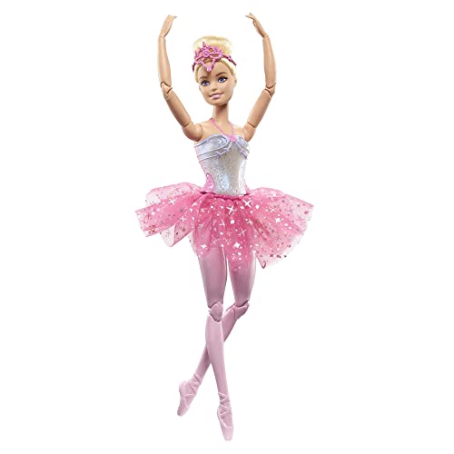 Barbie Dreamtopia Zauberlicht Ballerina Puppe, mit rosa Tutu und blonden Haaren, 5 Licht- und Soundeffekte, Bewegliche Barbie, ab 3 Jahren, HLC25 von Barbie