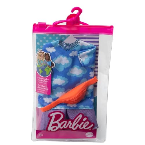 Barbie Ken Fashion Pack HBV41 T-Shirt mit Wolkenmuster + Shorts + Banane Gürtel von Barbie